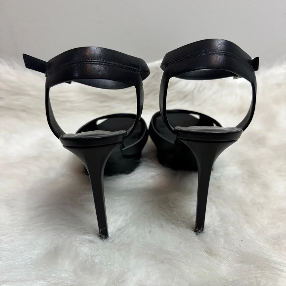 Authentic Saint Laurent Bianca Platform Criss Cross Leather Ankle Strap Heels - Picture 7 of 9